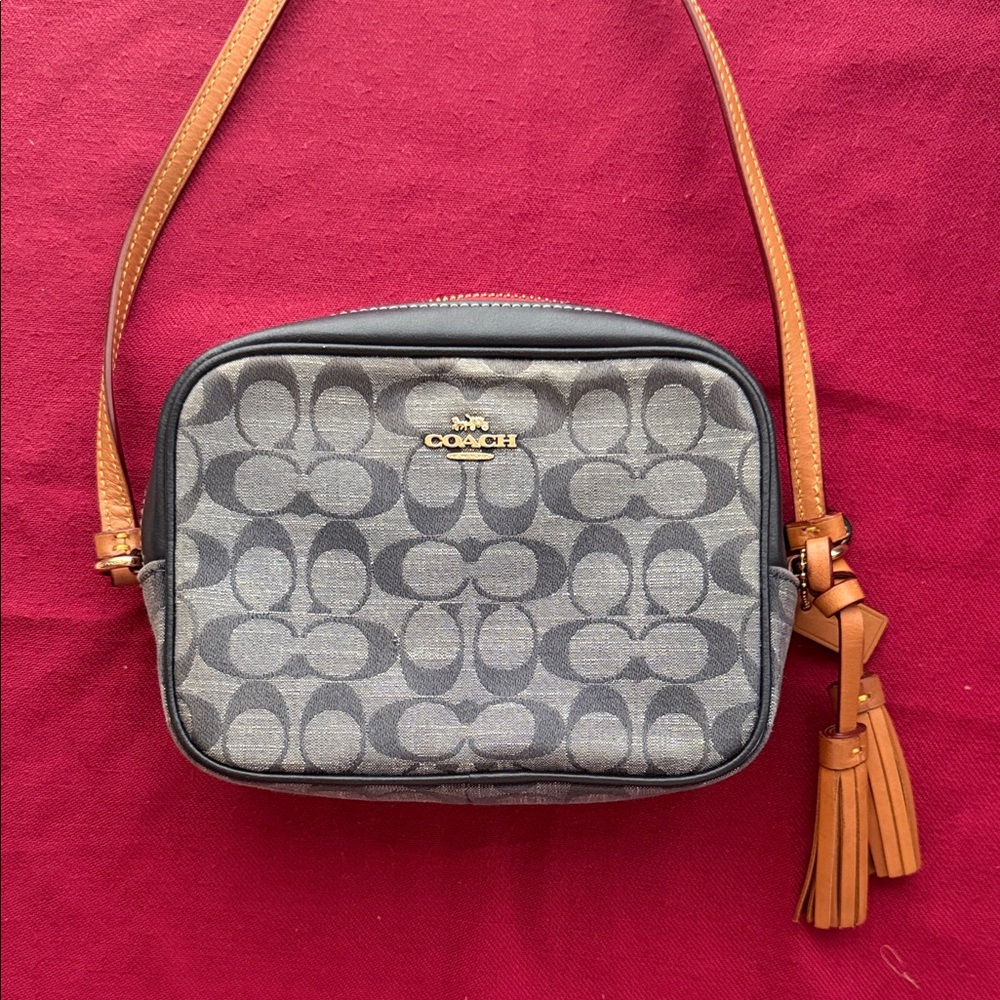 Denim Coach Signature Crossbody Bag